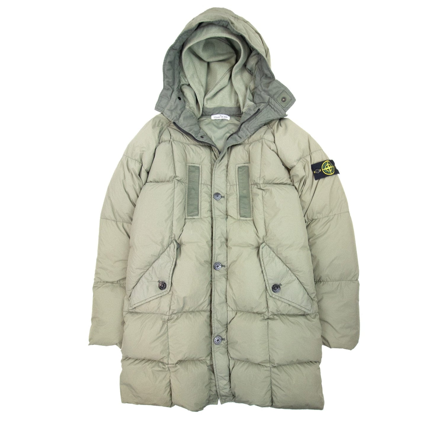 Stone Island Crinkle Reps Down Parka Jacket Khaki V0068
