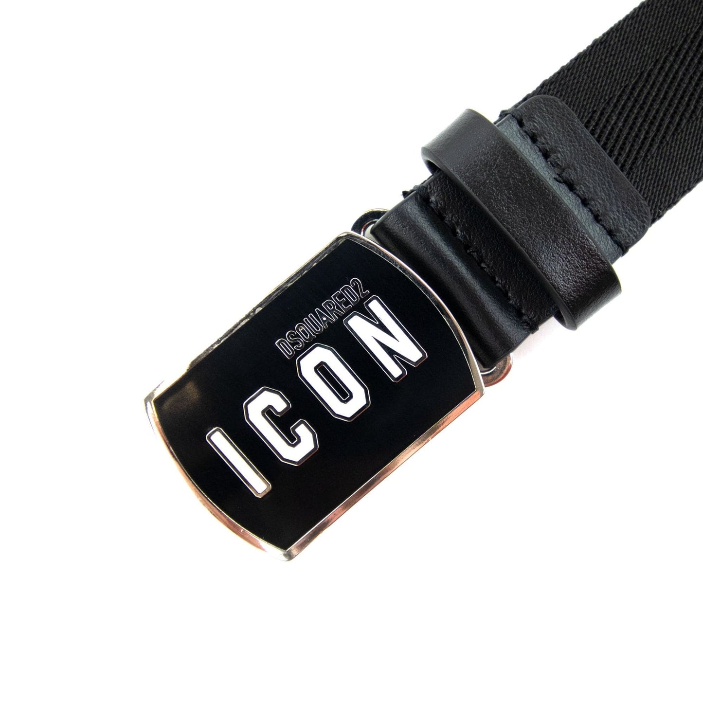 Dsquared2 Be Icon Plaque Belt Black