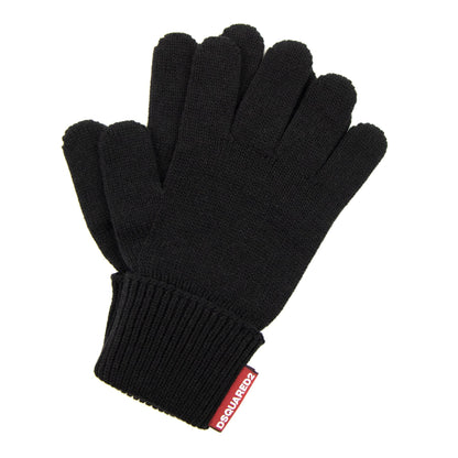 Dsquared2 Warmy Hat &amp; Gloves Knit Set Black