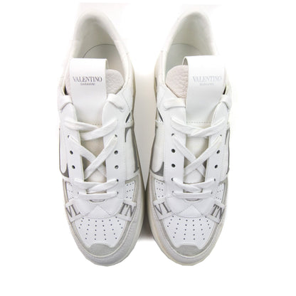 Valentino Vl7n Logo Embellished Leather Trainers Bianco/grey 22e
