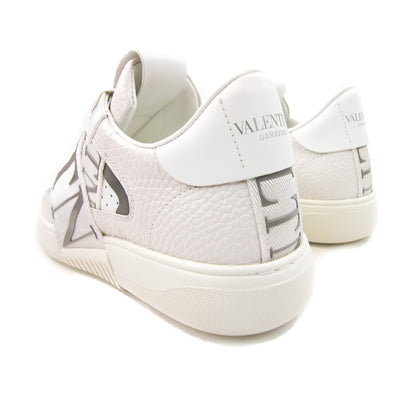 Valentino Vl7n Logo Embellished Leather Trainers Bianco/grey 22e