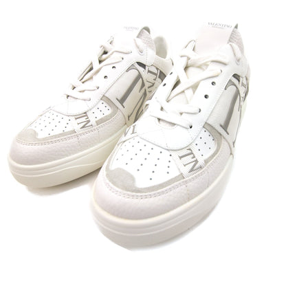 Valentino Vl7n Logo Embellished Leather Trainers Bianco/grey 22e