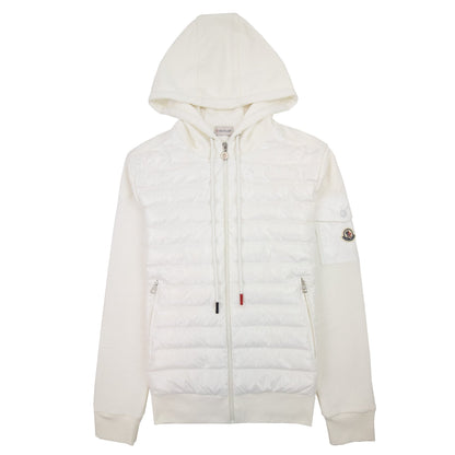 Moncler Maglia Con Hoodied Cardigan White 034