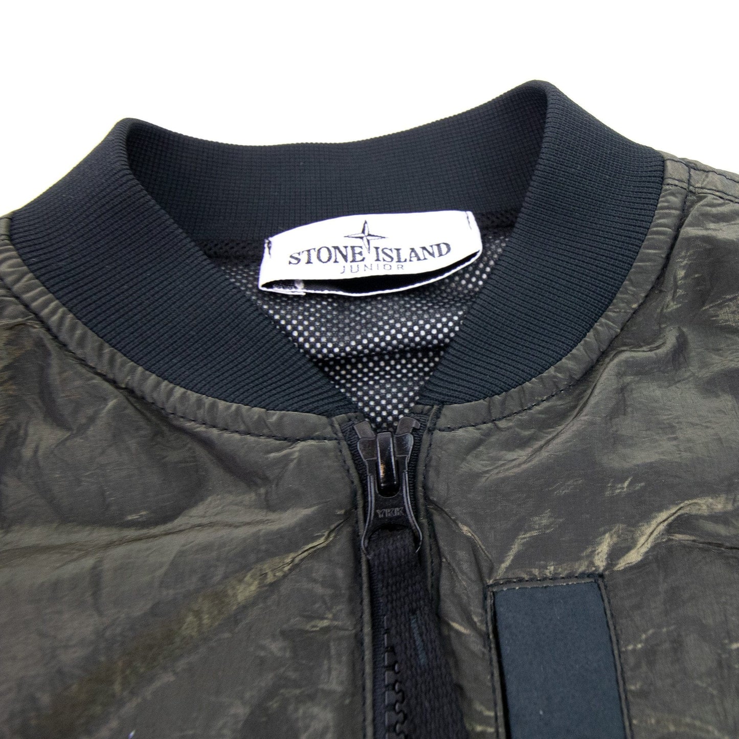 Stone Island Junior 40737 Iridescent Effect Bomber Jacket Khaki V2029