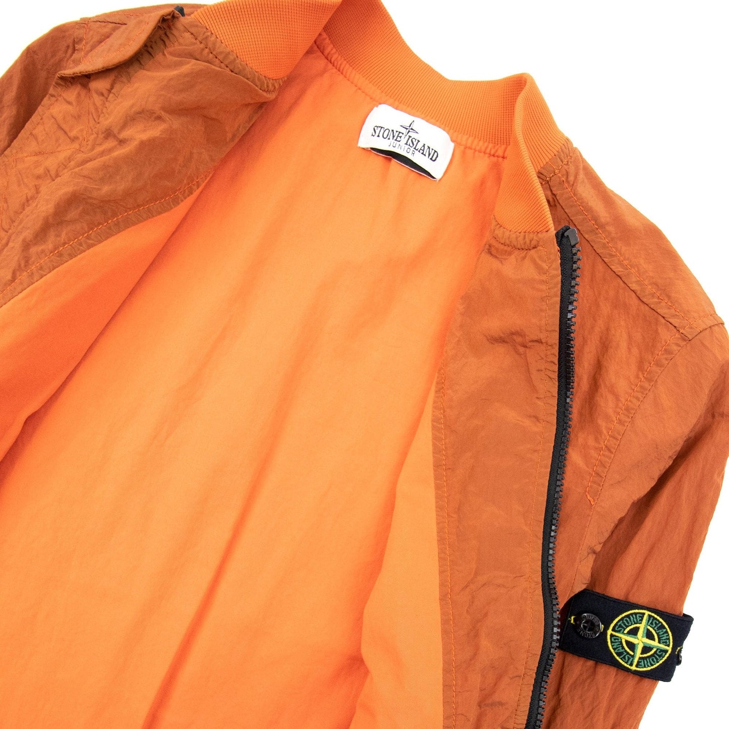 Stone Island Junior 40518 Nylon Bomber Jacket Orange V0032