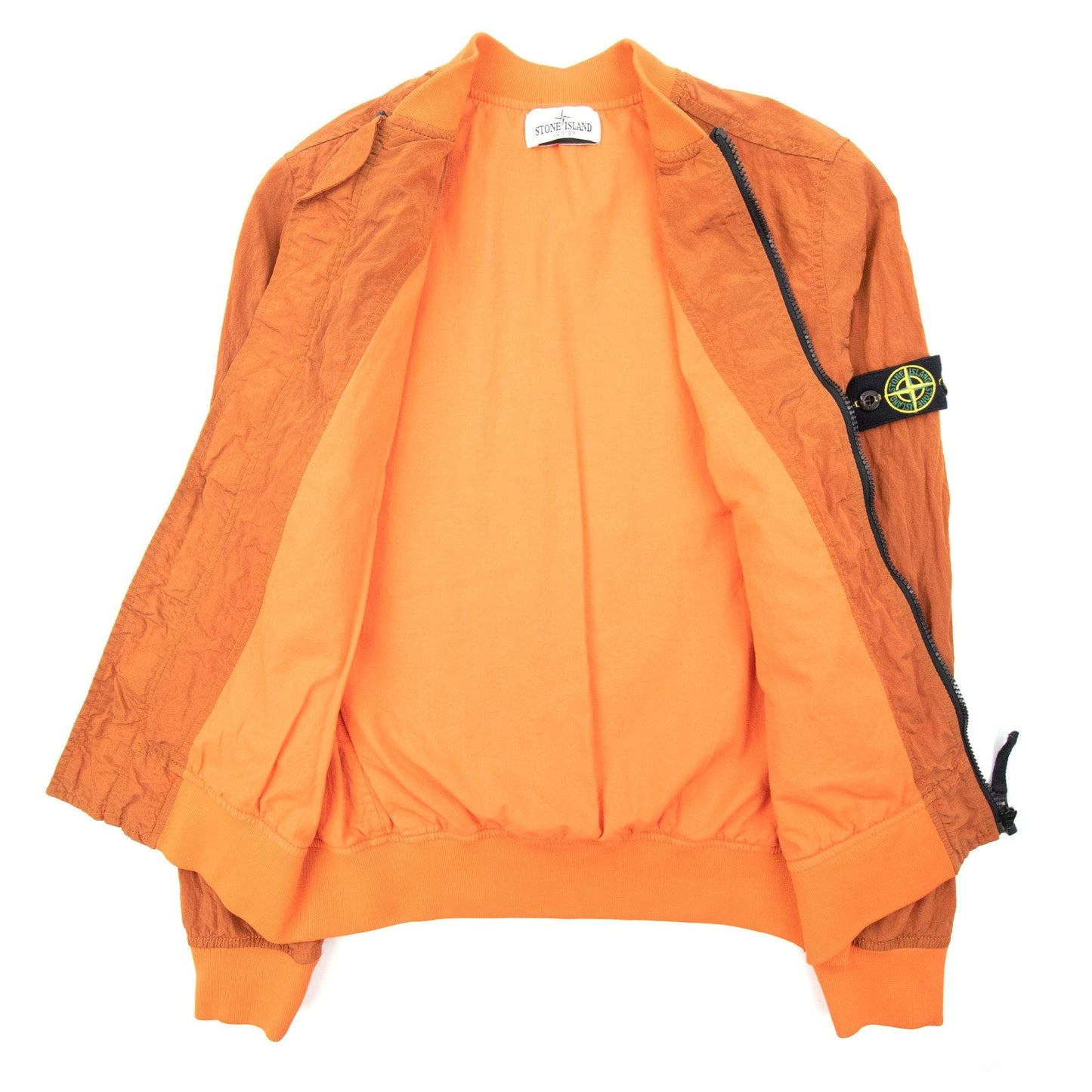 Stone Island Junior 40518 Nylon Bomber Jacket Orange V0032