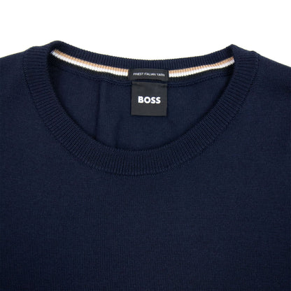 Hugo Boss Botto-l Embroidered Logo With Responsible Wool Swe Dark Navy 404