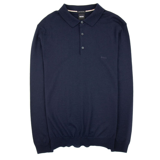 Hugo Boss Bono-l Embroidered Logo Knitted Polo Dark Navy 404