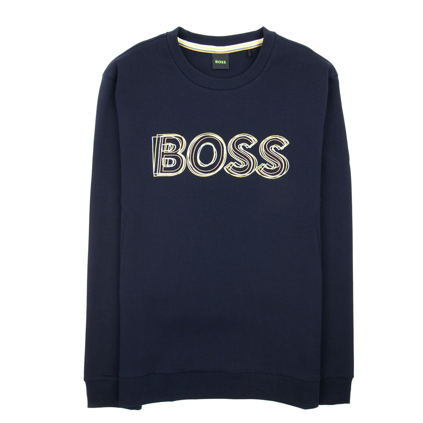 Hugo Boss Salbo 1 Embroidered Layered Logo Sweatshirt Dark Navy 402