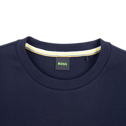 Hugo Boss Salbo 1 Embroidered Layered Logo Sweatshirt Dark Navy 402