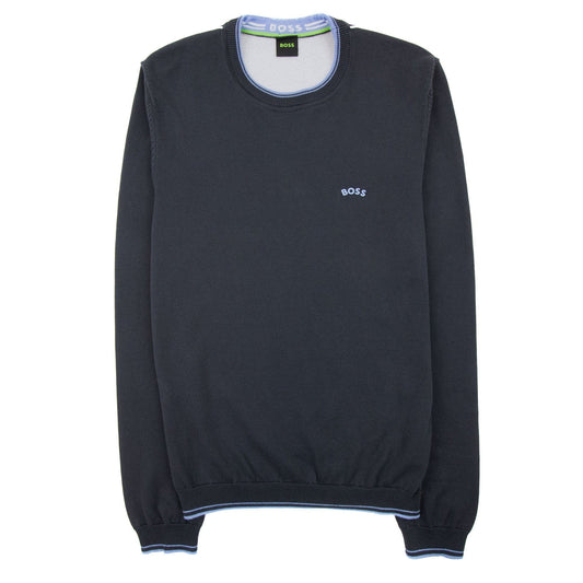 Hugo Boss Ritom Curved Logo Sweatshirt Dark Navy 402