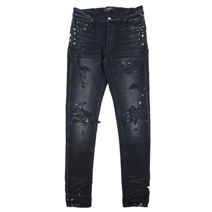Amiri Aged Black Paint Splatter Mx1 Black