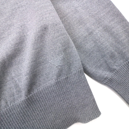 Emporio Armani Wool Knitted Long Sleeve Polo Grigio Grey