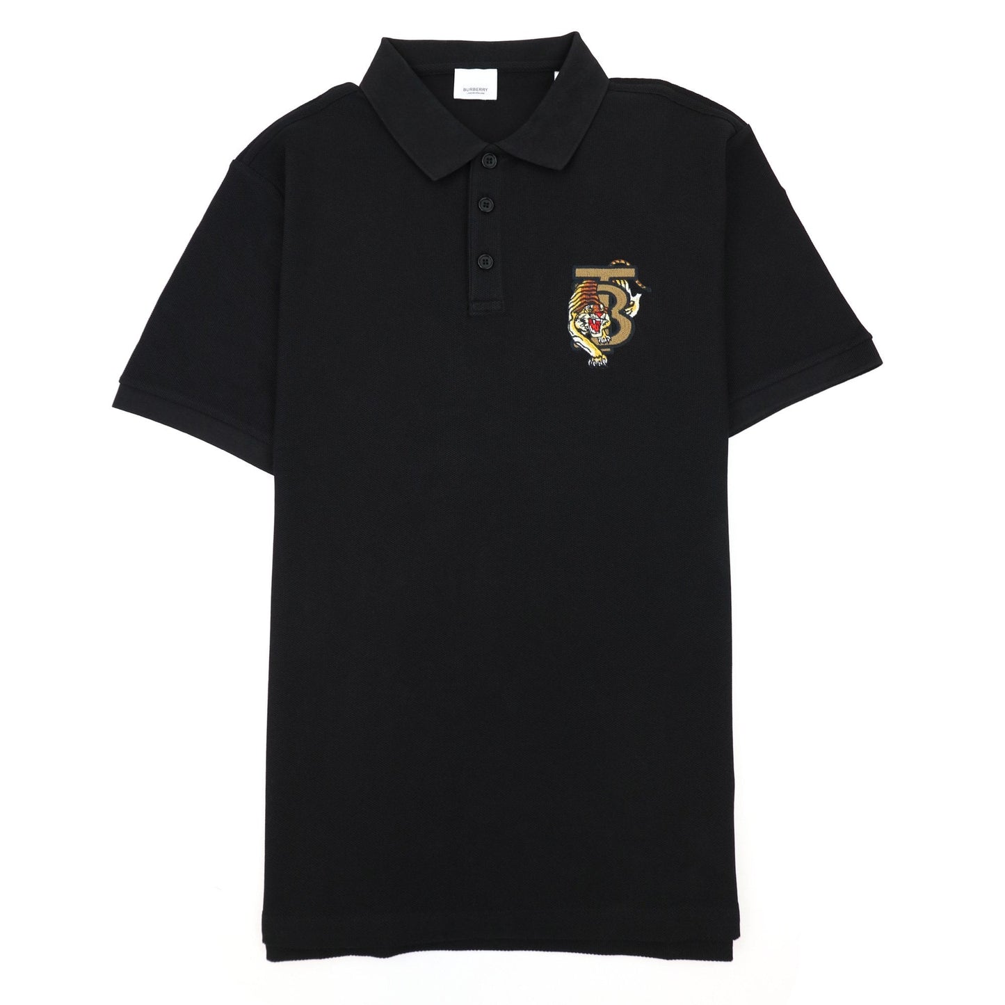 Burberry Cotton Tb Tiger Polo Shirt Black