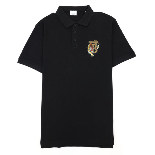Burberry Cotton Tb Tiger Polo Shirt Black