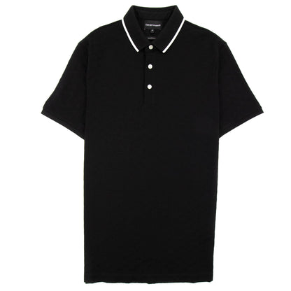 Emporio Armani All Over Jacquard Eagle Logo Polo Black 999