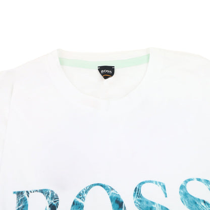 Hugo Boss Teecher 4 Printed Logo T Shirt White 100