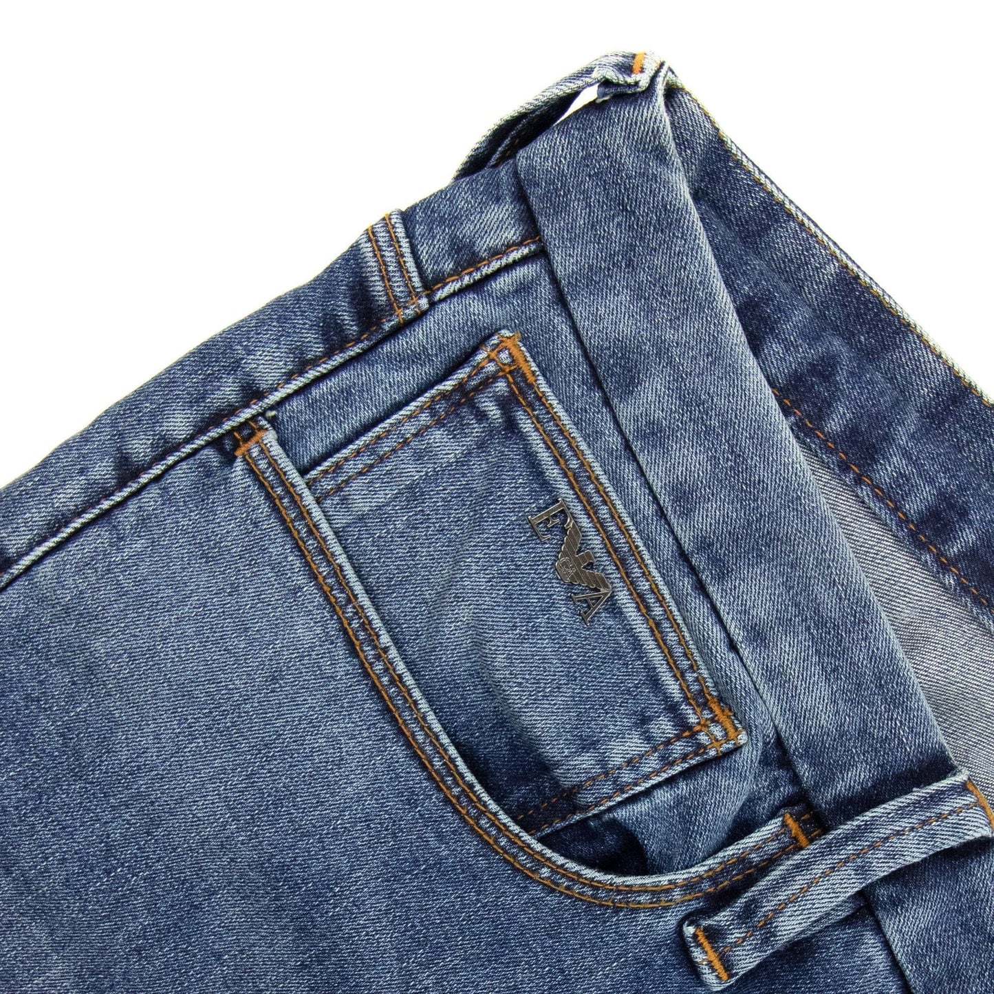 Emporio Armani Slim Fit Metal Logo Jean Denim Blue