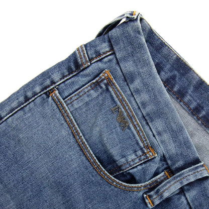 Emporio Armani Slim Fit Metal Logo Jean Denim Blue