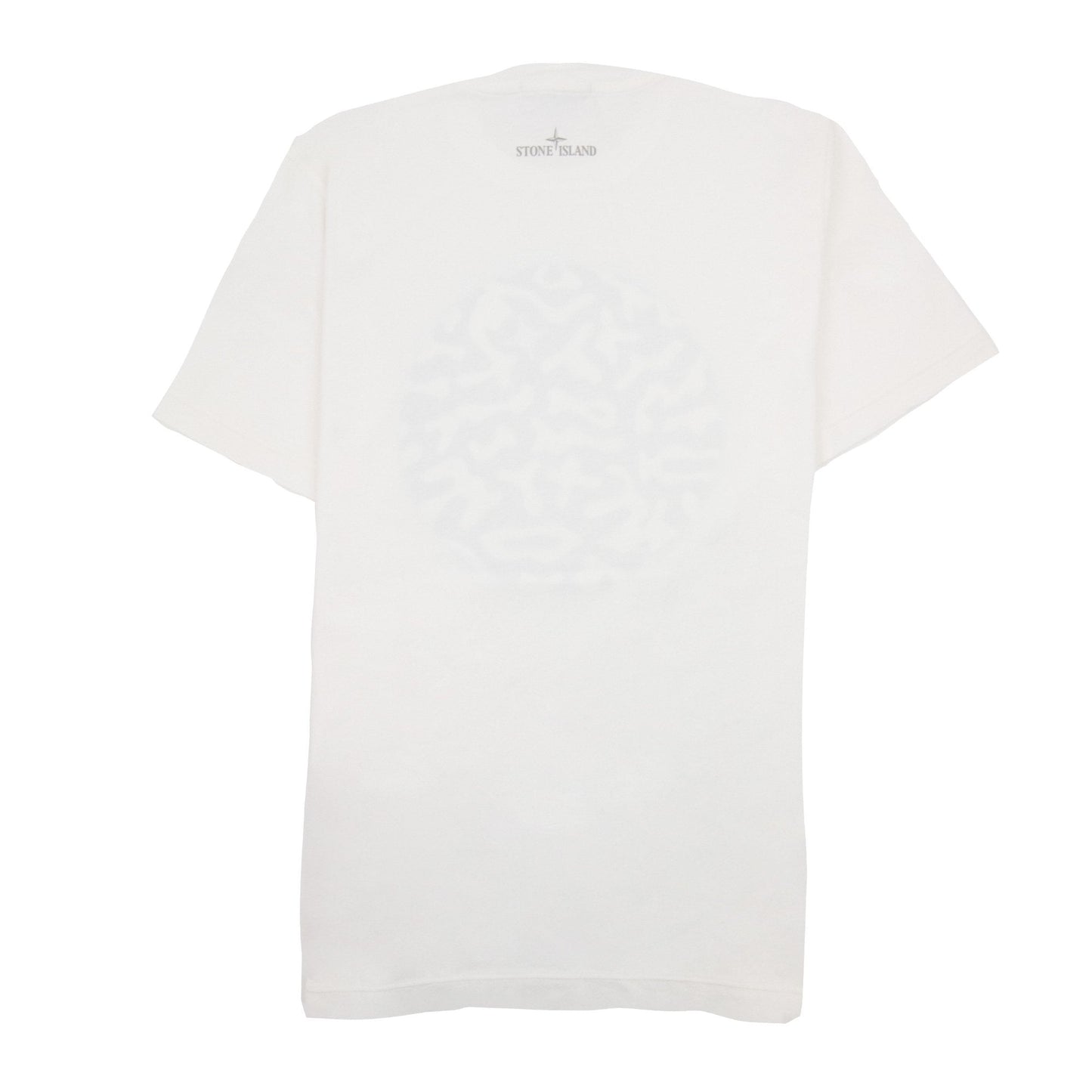 Stone Island Junior 21071 Camo Reflective Logo T Shirt Off White V0099