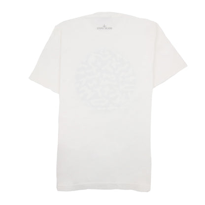Stone Island Junior 21071 Camo Reflective Logo T Shirt Off White V0099