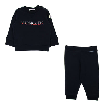 Moncler Junior Logo Traucksuit Set Navy 778