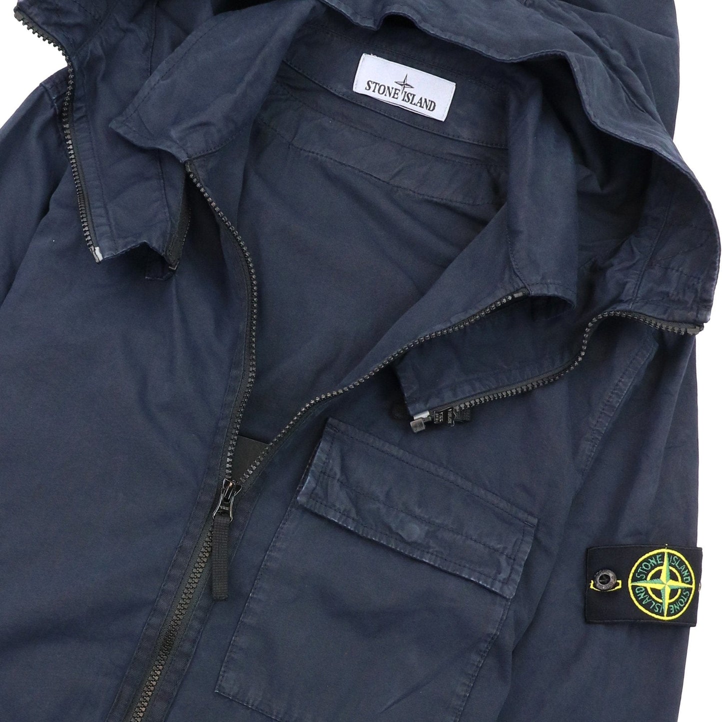 Stone Island 114wn T.co+old Overshirt Detachable Hood Navy V0120