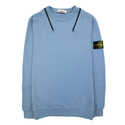 Stone Island 64920 Detachable Hood Sweatshirt Powder Blue V0046