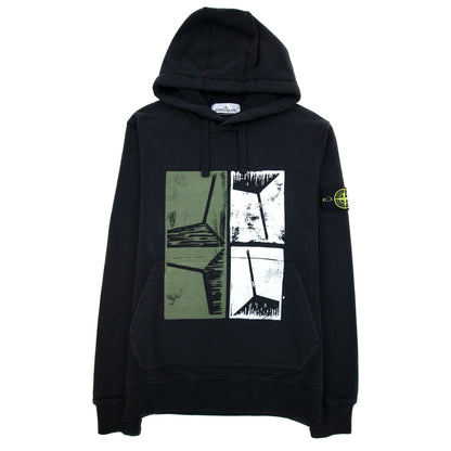 Stone Island 64182 Xilografia Four Hoody Black V0029