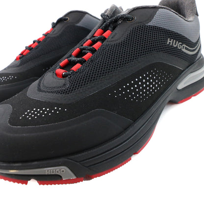 Hugo Axel Runner Mixed Material Trainer Black 001