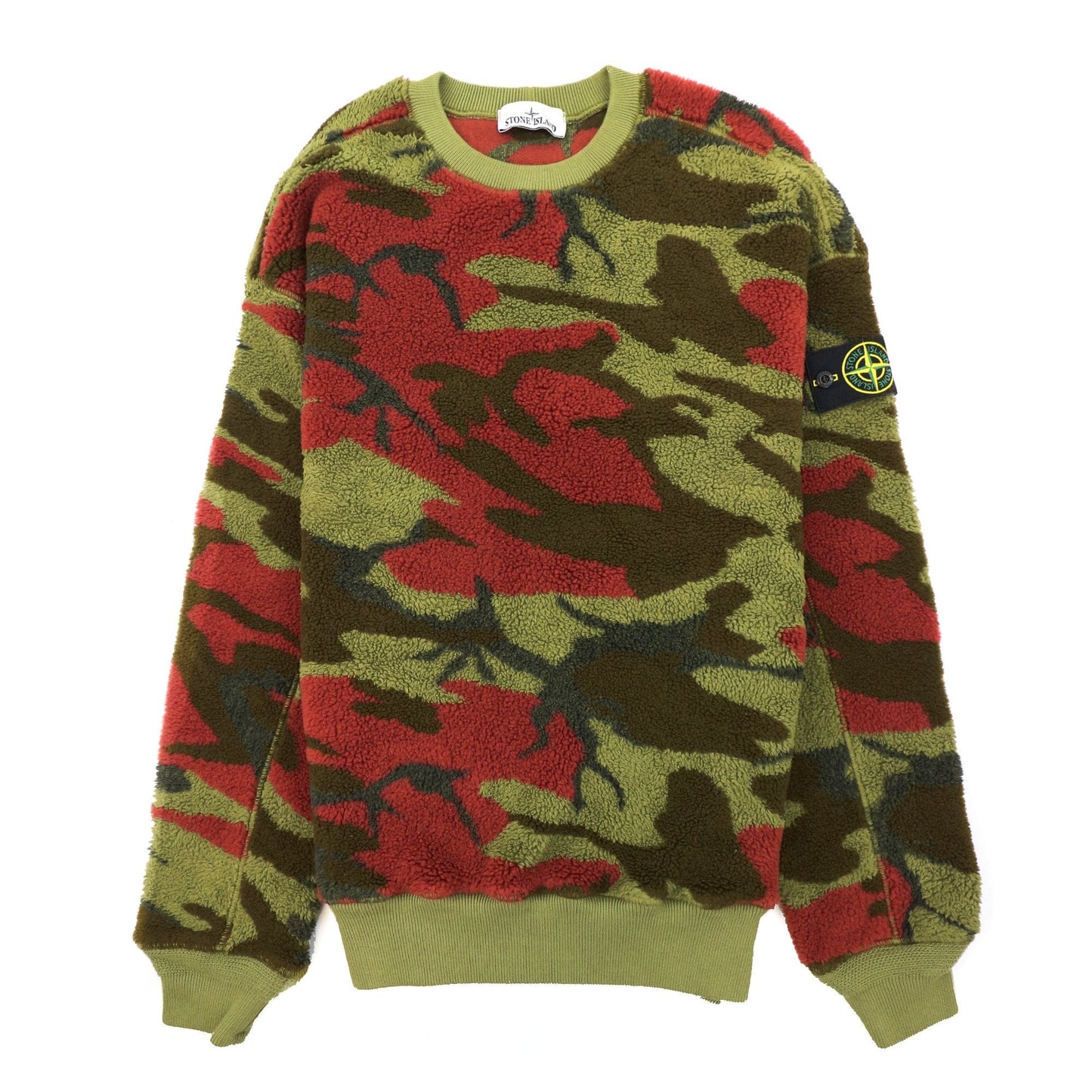 Stone Island Heritage Camo Pile Crewneck Sweatshirt Military Green V0054