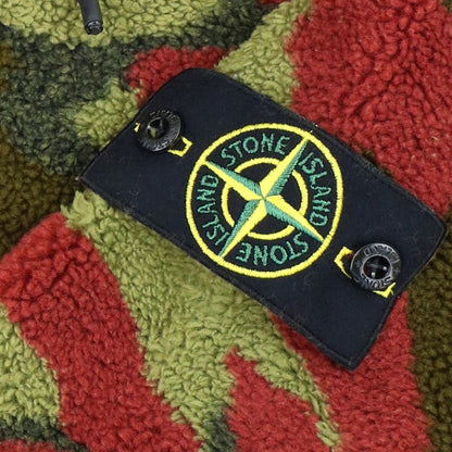 Stone Island 616e3 Heritage Camo Pile Hoodied Sweatshirt Military Green V0054