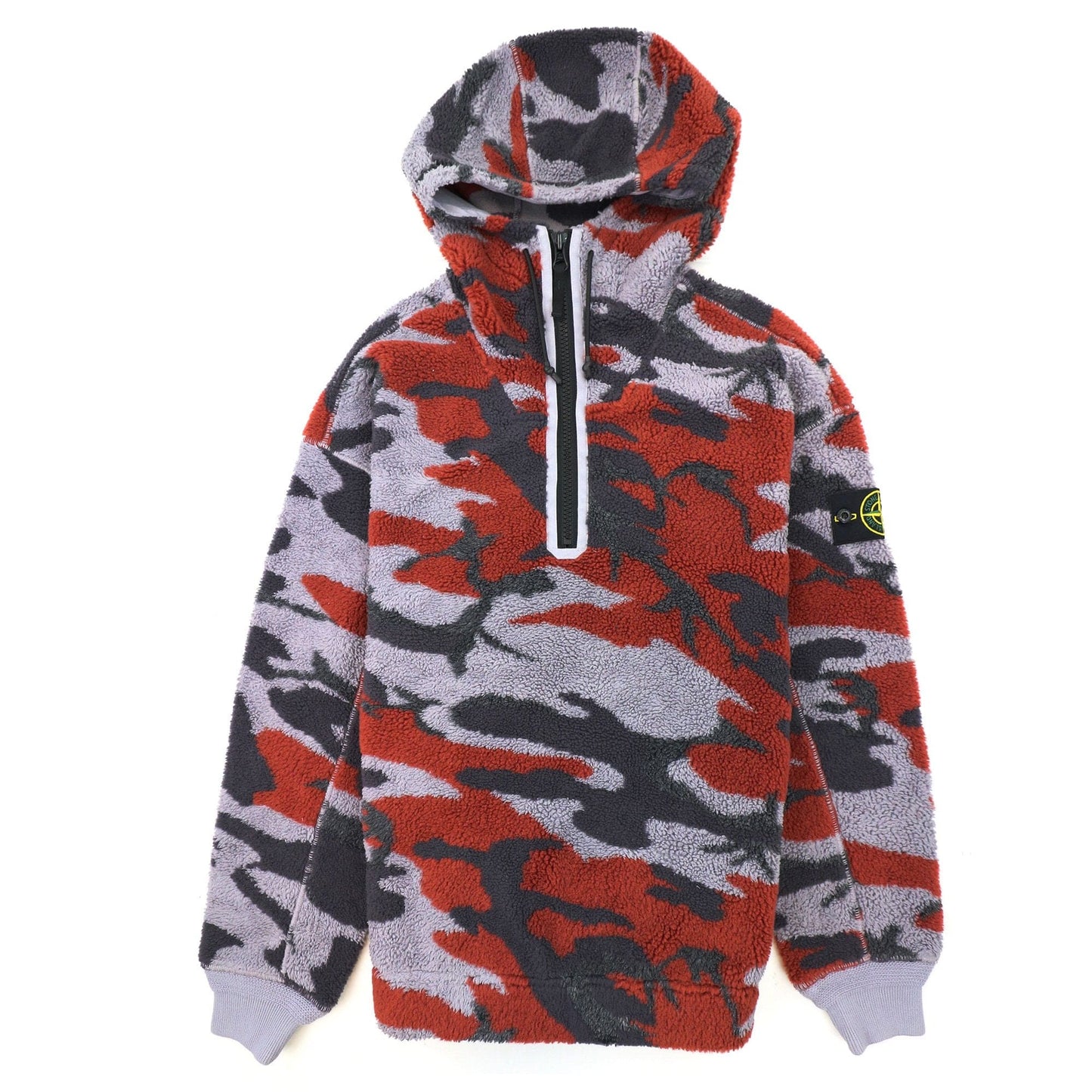 Stone Island 616e3 Heritage Camo Pile Hoodied Sweatshirt Lavender V0047