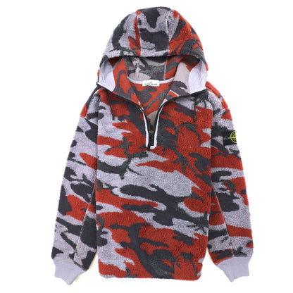 Stone Island 616e3 Heritage Camo Pile Hoodied Sweatshirt Lavender V0047