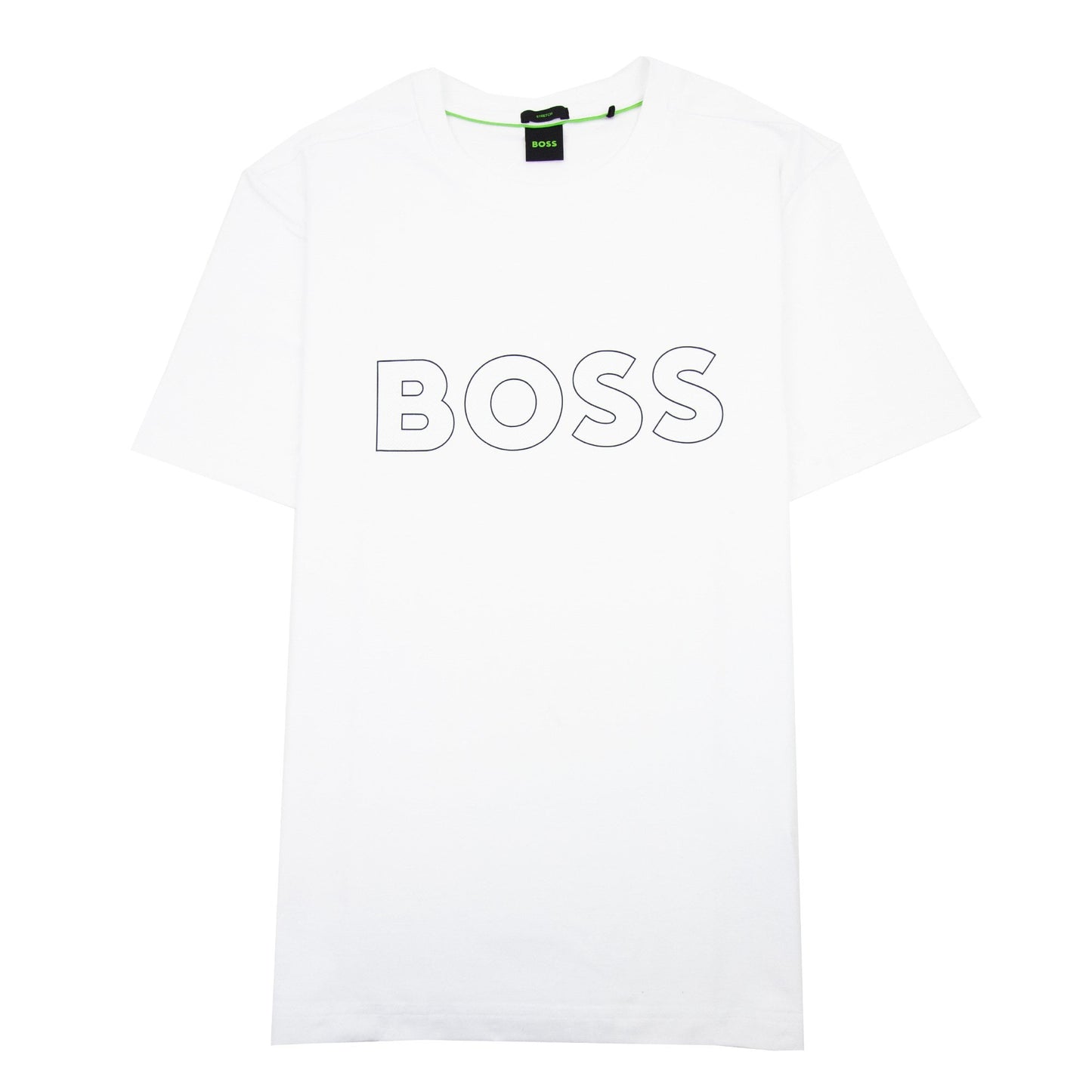 Hugo Boss Tee 9 Outline Logo T Shirt White 100