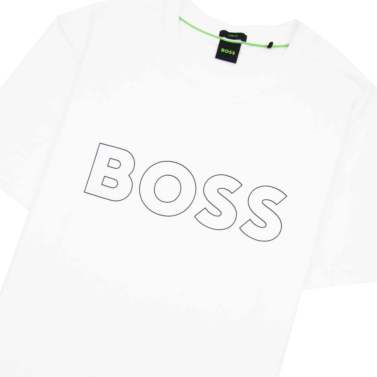 Hugo Boss Tee 9 Outline Logo T Shirt White 100