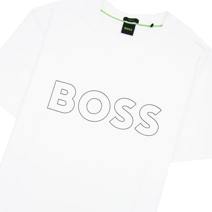 Hugo Boss Tee 9 Outline Logo T Shirt White 100