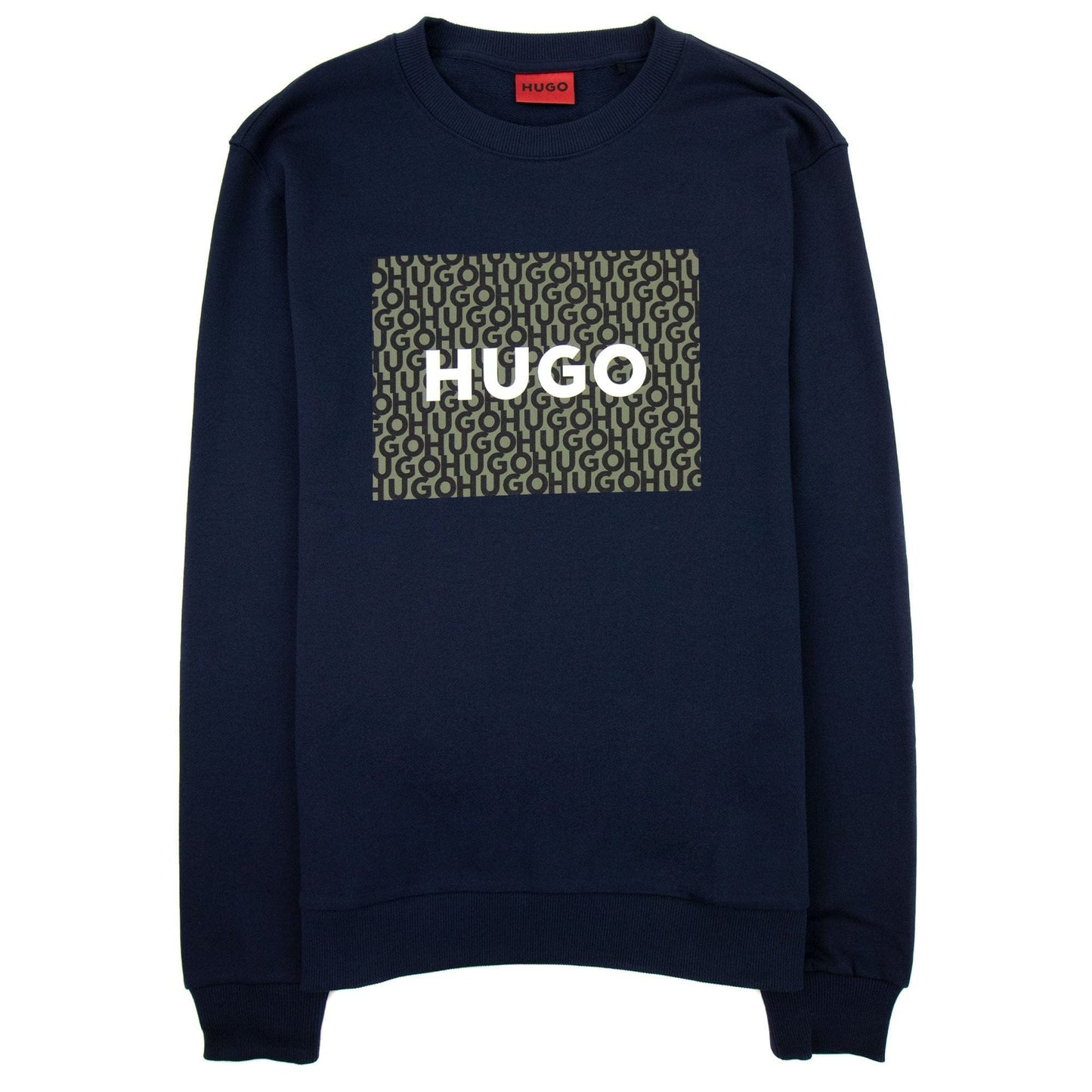 Hugo Dalker Logo Print Relax Fit Sweatshirt Dark Blue 405