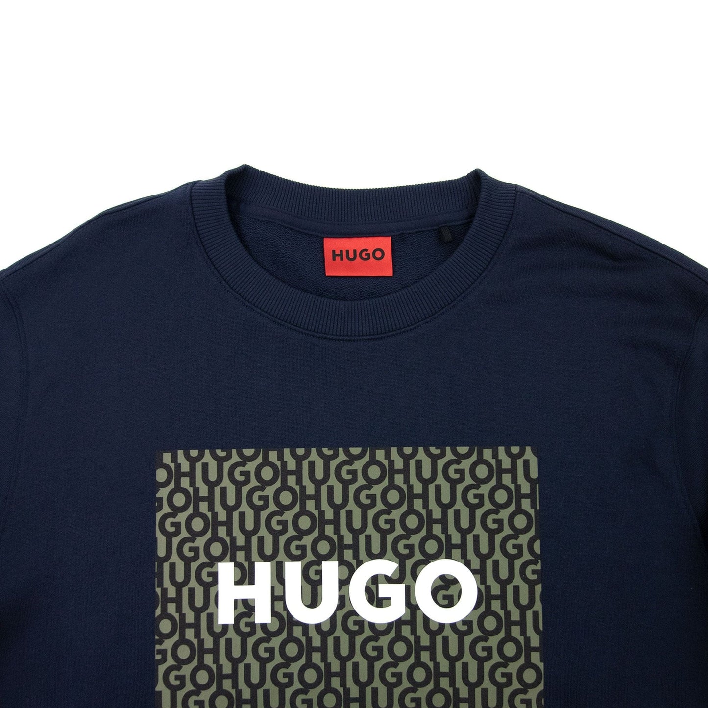 Hugo Dalker Logo Print Relax Fit Sweatshirt Dark Blue 405