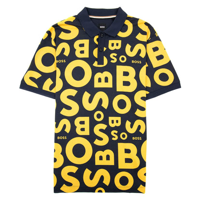 Hugo Boss Parlay 156 All Over Logo Polo Dark Navy 404