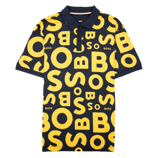 Hugo Boss Parlay 156 All Over Logo Polo Dark Navy 404