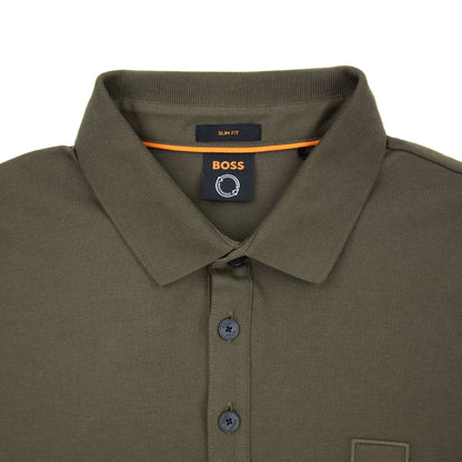 Hugo Passenger Patch Logo Polo Khaki 308