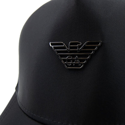 Emporio Armani Metal Eagle Nylon Baseball Capp Black