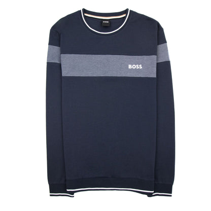 Hugo Boss Contrast Insert Logo Tracksuit Sweatshirt Dark Navy 403
