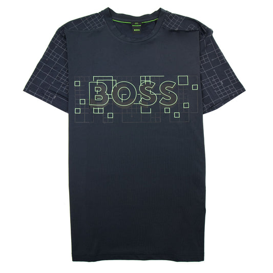 Hugo Boss Tee Active Glow Effect Logo T Shirt Navy 402