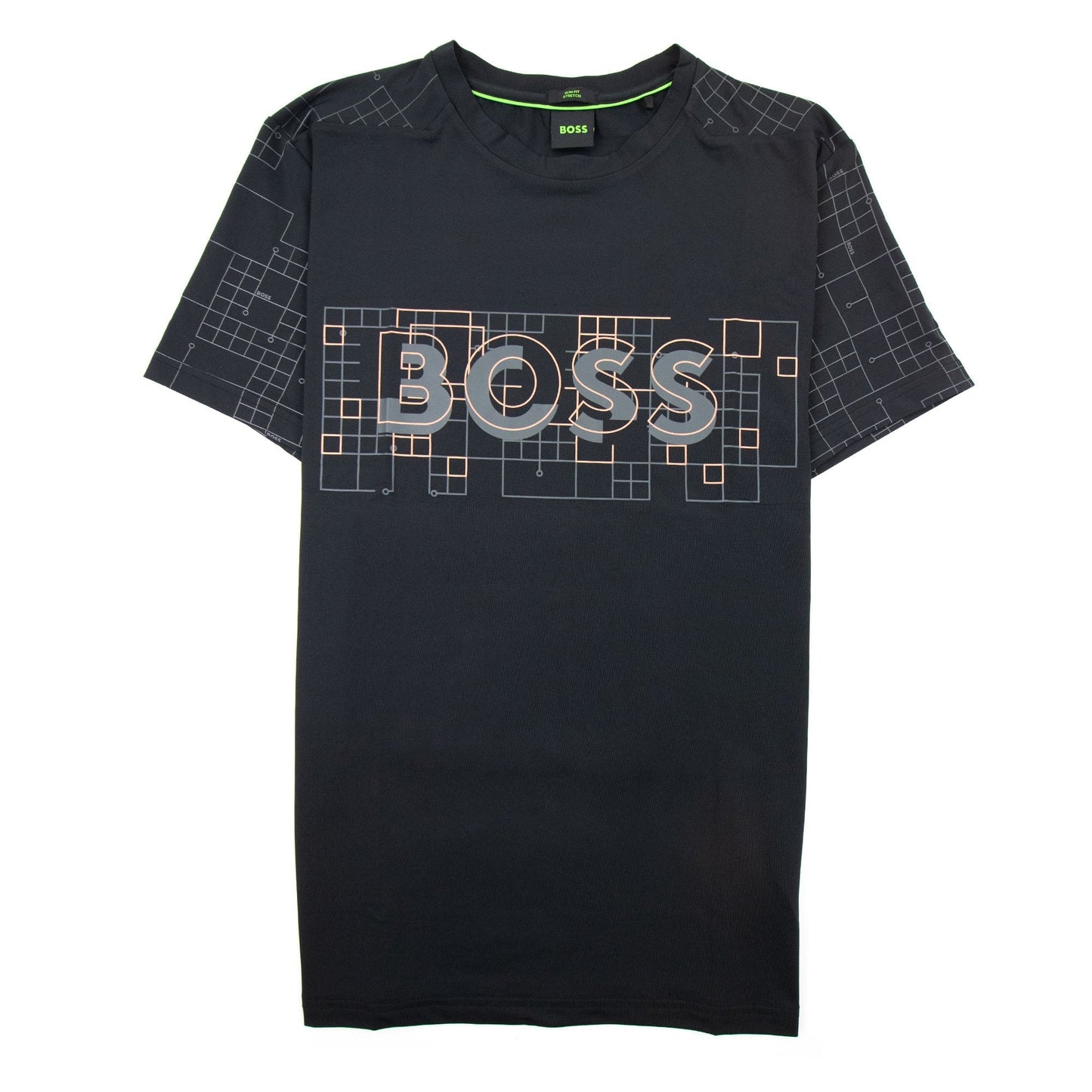 Hugo Boss Tee Active Glow Effect Logo T Shirt Black 001