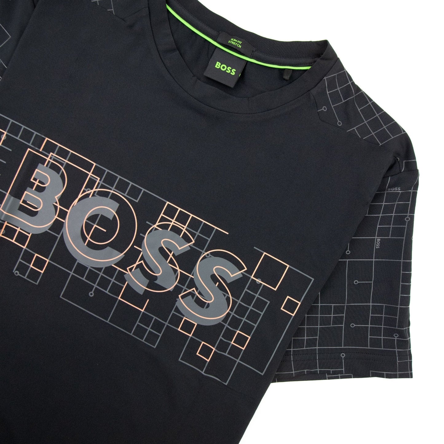 Hugo Boss Tee Active Glow Effect Logo T Shirt Black 001