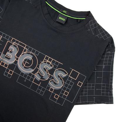 Hugo Boss Tee Active Glow Effect Logo T Shirt Black 001