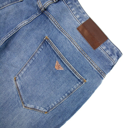 Emporio Armani J06 Slim-fit Bleached Comfort Denim Jeans Denim