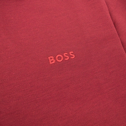 Hugo Boss Paule 4 Slim Fit Branded Placket Polo Burgundy 654